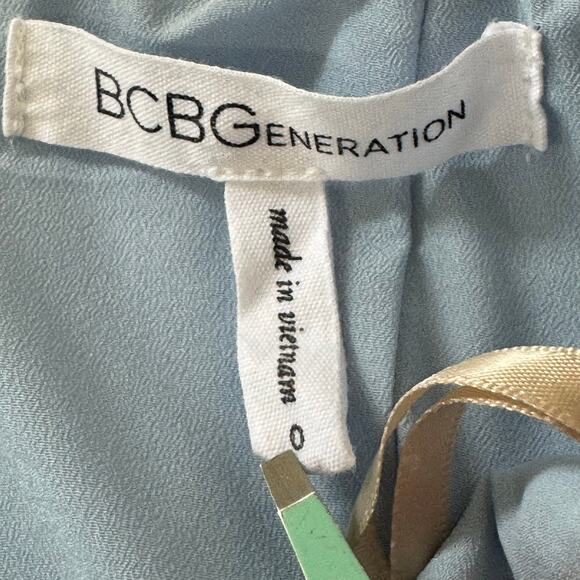 BCBGENERATION RUFFLE SLEEVE SQUARE NECK MINI DRESS IN BABY BLUE WOMEN'S‎ SIZE 0 - Picture 10 of 13